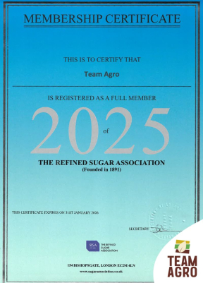 Refined Sugar Association (RSA) üyeliğimizin onaylandığını duyurmaktan mutluluk duyuyoruz!